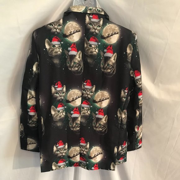 Life Of The Party Suit Adult Christmas Cat Faces Full Body Santa Suit (Untested) - Picture 5 of 9